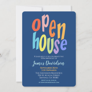 Farbige Open-House-Party Modern Einladung