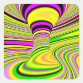 farbige optische Illusion Quadratischer Aufkleber (Vorderseite)