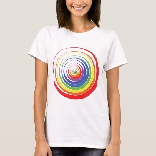 Farbige optische Kreise T-Shirt (Vorderseite)