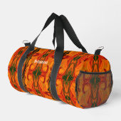 Farbige orange braune Formen Abstrakt Duffle Bag (Rechte Ecke)