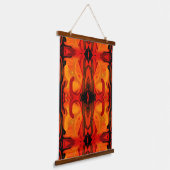 Farbige, orange braune Pinselformen Abstrakt Wandteppich Mit Holzrahmen (Gewinkelt)