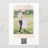 Farbige Orange Gezeichnete Florale Foto-QR-Code-Ho Einladung (Rückseite)