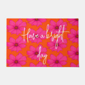 Farbige orange rosa florale Moderne Monogramm Fußmatte (Vorderseite)