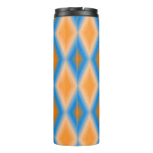 Farbige orange und blaue Diamantformen Thermosbecher (Rückseite)