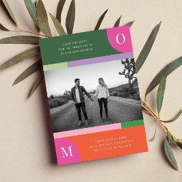 Farbige Orange und rosa Fett Save the Date hell