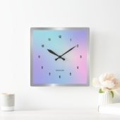 Farbige, orangefarbene, rechteckige Wand Quadratische Wanduhr (Zuhause)