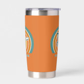 Farbige orangefarbene Retro Disk Golf Thermobecher (Links)