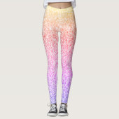Farbige orangefarbene Rose Rosa Imitate Glitzern L Leggings (Vorderseite)