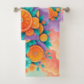 Farbige Orangen Badhandtuch Set (Insitu)