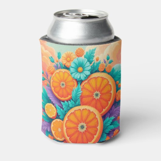 Farbige Orangen Dosenkühler (Kanne Rückseite)