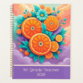 Farbige Orangen für den Zoll der 1. Klasse 2025 Planer (Vorderseite)