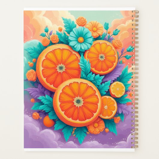 Farbige Orangen für den Zoll der 1. Klasse 2025 Planer (Rückseite)