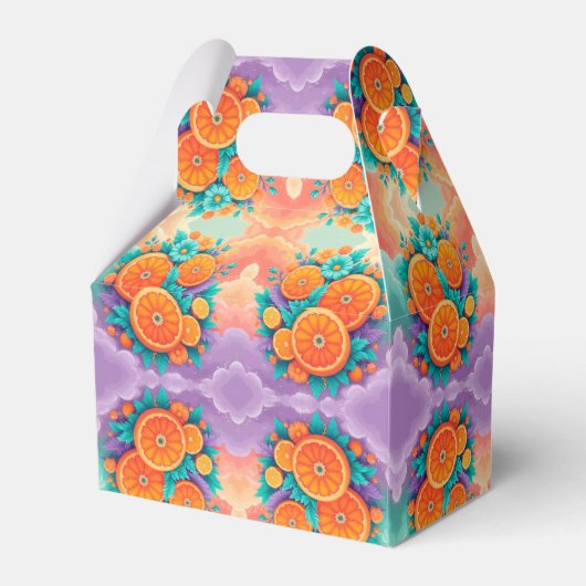 Farbige Orangen Geschenkschachtel (Rückseite)