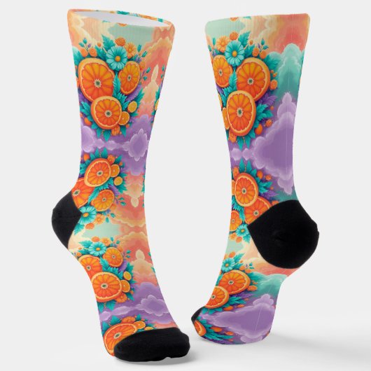 Farbige Orangen Socken (Gewinkelt)