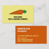 Farbige Orangenkarotte, Greengrocerts Visitenkarte (Vorne/Hinten)