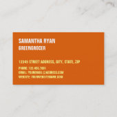 Farbige Orangenkarotte, Greengrocerts Visitenkarte (Rückseite)