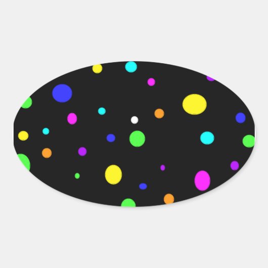 Farbige Orbs-Oval-Aufkleber Ovaler Aufkleber (Vorderseite)
