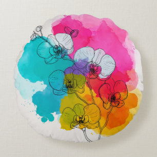 Farbige Orchidee rund um das Kissen