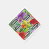 Farbige Orchideen-Blume Wasserfarbenes Muster Serviette (Ecke)