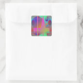 Farbige Original Abstrakt Square Aufkleber (Tasche)
