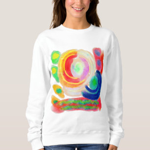 Farbige Original Abstrakte Kunst zum Tragen Sweatshirt