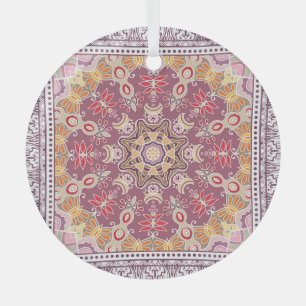 Farbige ornamentale Kritzelei: Symmetrisches Spitz Ornament Aus Glas