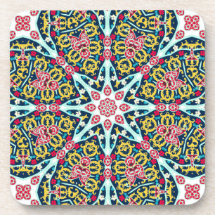 Farbige ornamentale Rosetten-Mandala-Kunst Getränkeuntersetzer