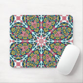 Farbige ornamentale Rosetten-Mandala-Kunst Mousepad (Mit Mouse)