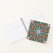Farbige ornamentale Rosetten-Mandala-Kunst Notizblock (Innenseite)
