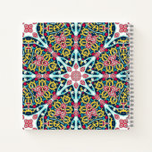 Farbige ornamentale Rosetten-Mandala-Kunst Notizblock (Rückseite)
