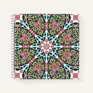Farbige ornamentale Rosetten-Mandala-Kunst Notizblock