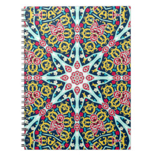 Farbige ornamentale Rosetten-Mandala-Kunst Notizblock