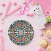 Farbige ornamentale Rosetten-Mandala-Kunst Pappteller (Party)