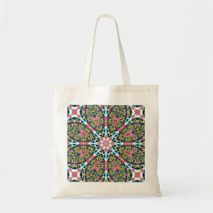 Farbige ornamentale Rosetten-Mandala-Kunst Tragetasche