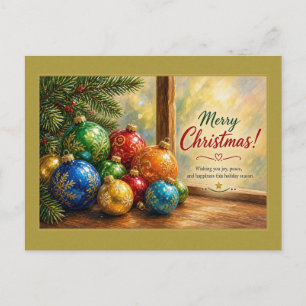 Farbige Ornamente auf Fensterbank-Grußkarte Postkarte