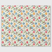 Farbige Ornamente Geschenkpapier (Flach)