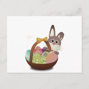 Farbige Osterblüte und Eierspeise Postkarte