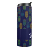 Farbige Ostereier auf blau Thermosbecher (Nach links gedreht)