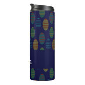 Farbige Ostereier auf blau Thermosbecher (Nach rechts gedreht)