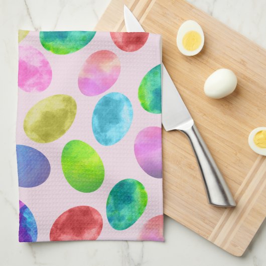 Farbige Ostereier Geschirrtuch (Viertel Falte)