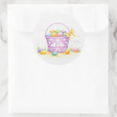 Farbige Ostereier im Eimer Runder Aufkleber (Tasche)