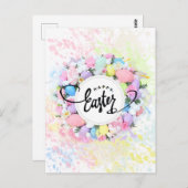 Farbige Osterkalligraphie Postkarte (Vorne/Hinten)