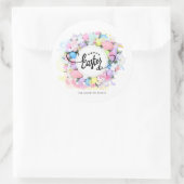 Farbige Osterkalligraphie Runder Aufkleber (Tasche)