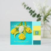 Farbige Osterstreifen-Foto Feiertagspostkarte (Stehend Vorderseite)