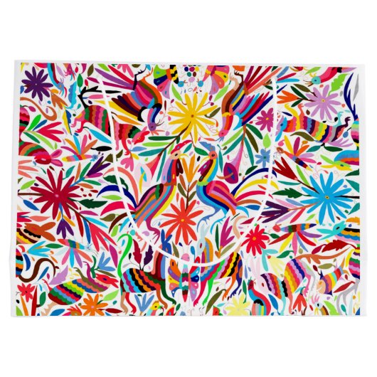 Farbige Otomi-Druckgeschenktüte Große Geschenktüte (Rückseite)