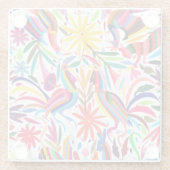 Farbige Otomi-Printmedien, Blumen-/Tiermuster Glasuntersetzer (Rückseite)
