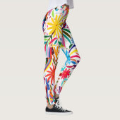 Farbige Otomi-Printmedien, Blumen-/Tiermuster Leggings (Rechts)