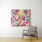 Farbige Otomi-Printmedien, Blumen-/Tiermuster Wandteppich (Beispiel (Horizontal))