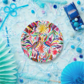 Farbige Otomi-Printmedien, Blumenmuster/Tiermuster Pappteller (Party)