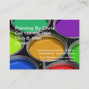 Farbige Paint Cans Painter Business Cards Visitenkarte